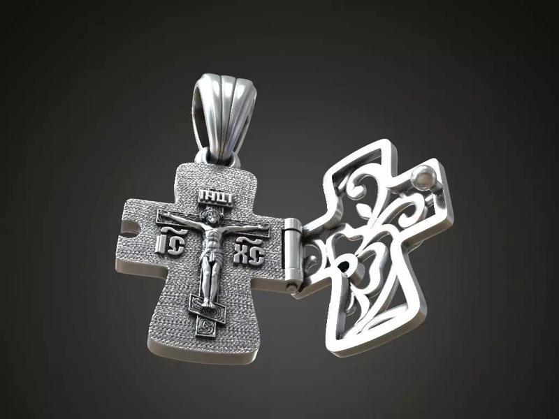 Locket cross orthodox eastern christian jewelry necklace