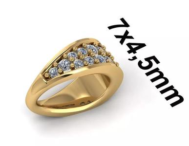 gold bail with diamonds 7x4 5mm