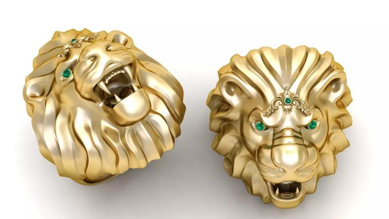 roaring lion ring 3D printable model