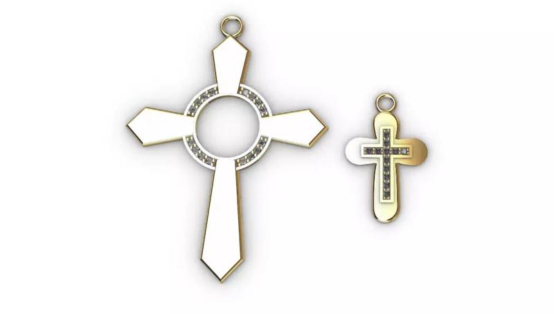 dije- colgante cruz y cruz de regalo -v-