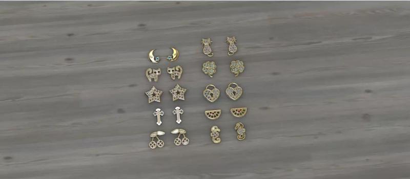 Aretes -Topitos para dama paquete de 10 -v-