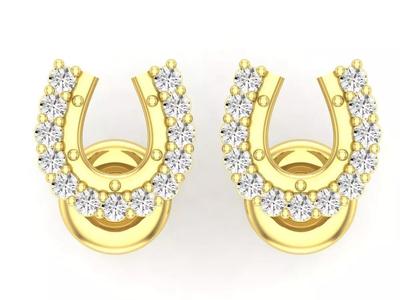 AV 627 Diamond Ladies Horse Shoe Earrings