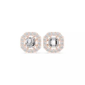 Asscher Cut Halo Diamond Stud Earring 3DM STL Video