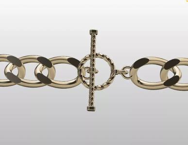 toggle set clasp T-lock cuban chain bracelet 3D print file