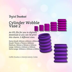 Cylinder Wobble Vase STL File - Digital Download -5 Sizes- Homeware, Minimalist Modern Design