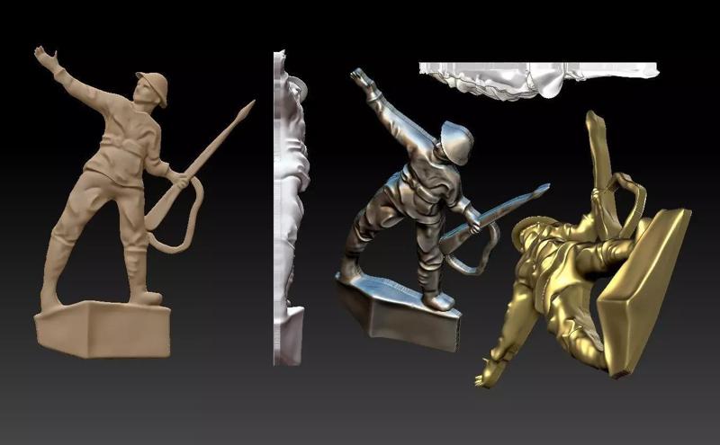 asker statue of soldier with rifle