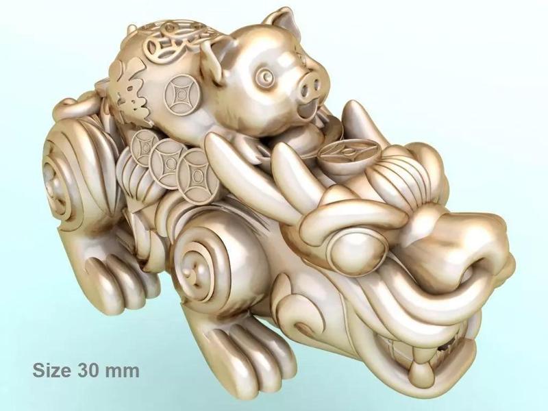 Pixiu pig Bracelet - Unicorn  bracelet - Size 30 mm