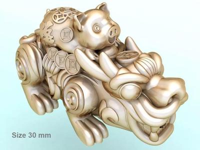 Pixiu pig Bracelet - Unicorn  bracelet - Size 30 mm