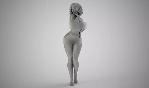 Coquettish nude woman