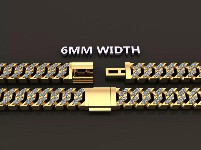 Cuban Diamond Chain Link Box Style 6MM WIDTH