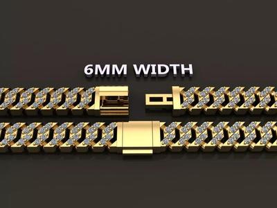 Cuban Diamond Chain Link Box Style 6MM WIDTH