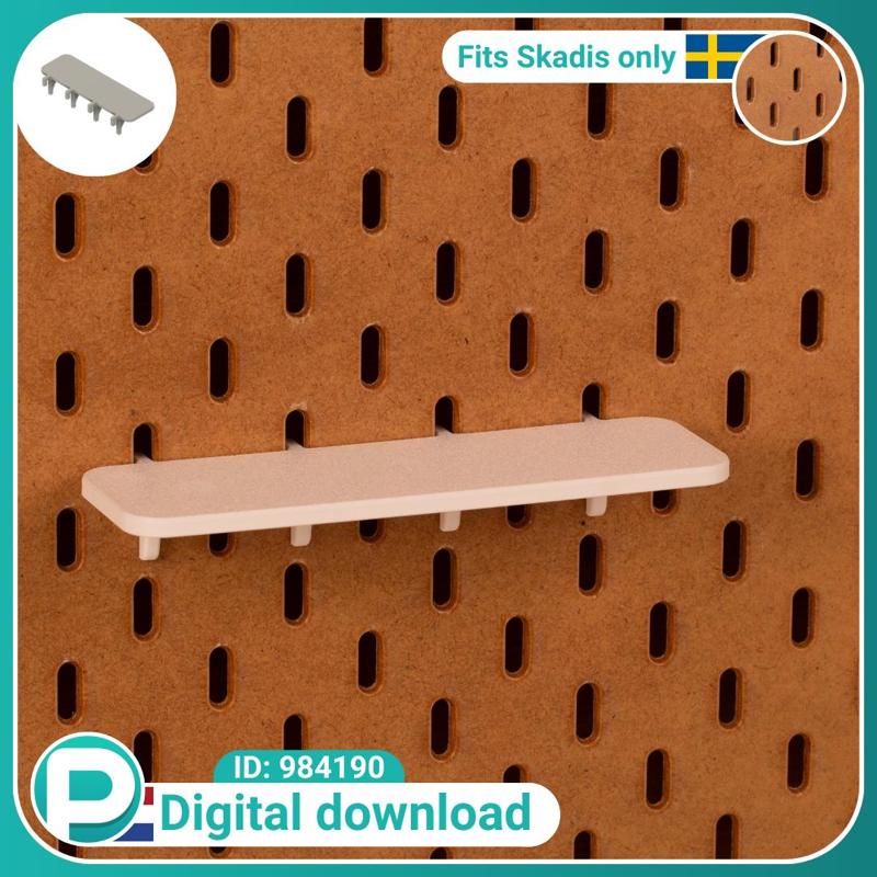 Display tray 16x5cm - fits IKEA Skadis pegboard - Digital download