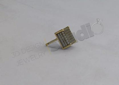 Highly luxury cube design earring 3d model
