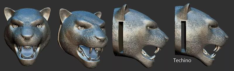 Tiger Panther  head pendant Bracelet