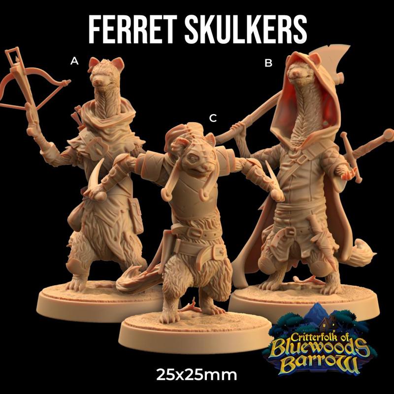 Ferret Skulkers | PRESUPPORTED | The Critterfolk of Bluewoods Barrows