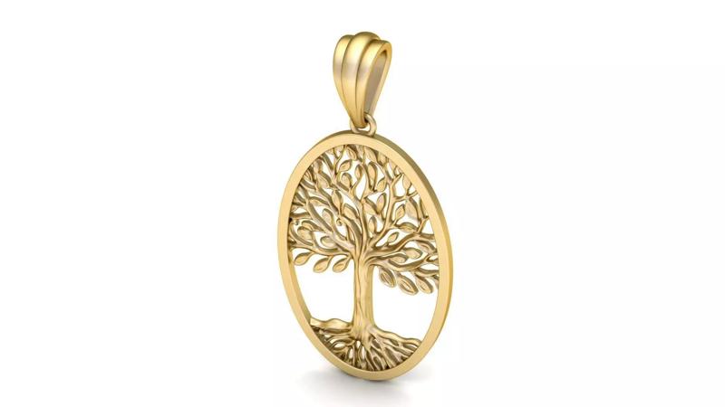 Tree of Life Oval Pendant 30x20 mm