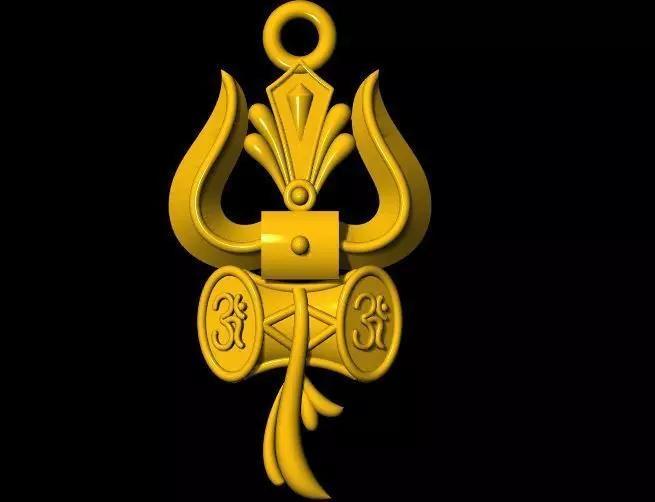 trishul pendant 3dm file