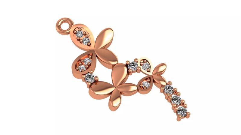 Tri Butterfly charm necklace pendant