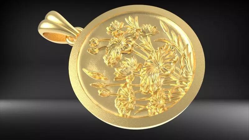 vintage Flower Garden Pendant Necklace Jewelry