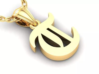 T Letter Pendant Alphabet Version 6