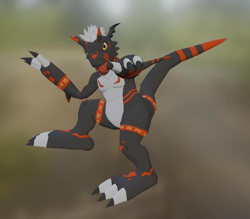 BLACK GROWLMON - COOL POSE