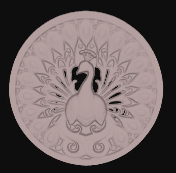 Medal Peacock STL  3D Printable Ornamental Bird Relief for Wall, Awards & Decor