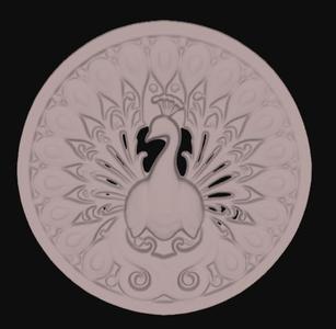 Medal Peacock STL  3D Printable Ornamental Bird Relief for Wall, Awards & Decor