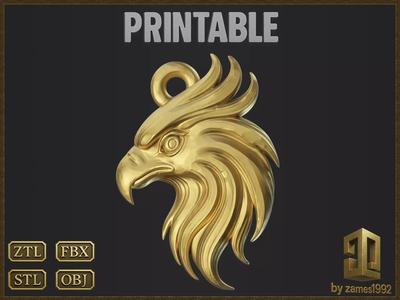 Stylized Eagle Head Pendant