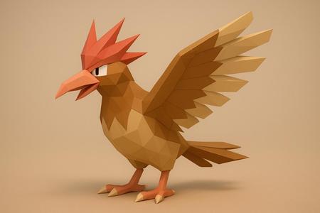 #022 Fearow – Low Poly Pokémon