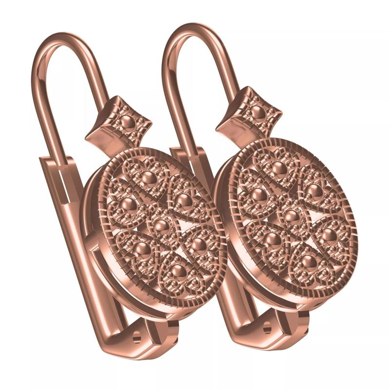 Simple Heart Art Deco Earring