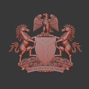 Nigeria emblem (coat of arms) 3d relief .stl file