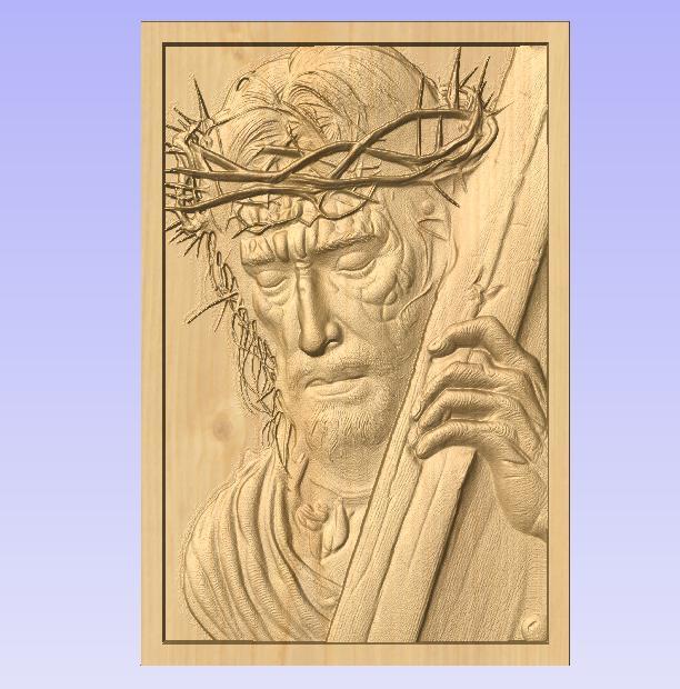 Jesus Carrying the Cross – 3D Relief STL for CNC
