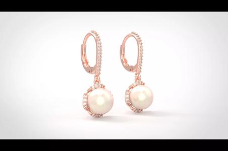 Model 306 Pearl Diamond Earring