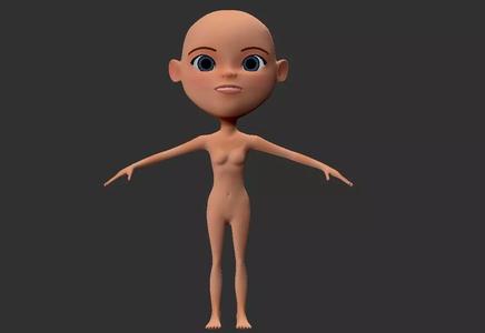 BASE MESH CARTOON GIRL