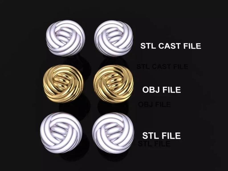 Rope Knot Ball Earring Mix Size