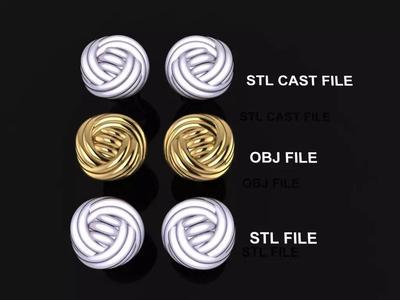 Rope Knot Ball Earring Mix Size