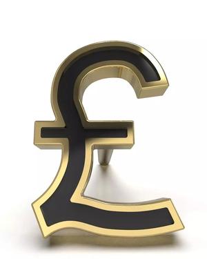 Pound symbol stud earring enamel ready