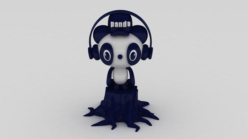stylized panda character 3d printable model