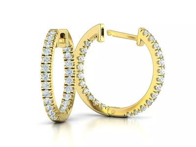 Hoop Earrings Delicate Fine Diamond Earrings 18mm size 3dmodel
