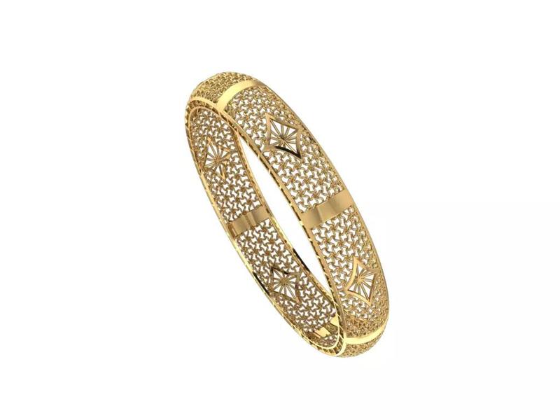 1391 Cutout Starburst Bangle 14gm