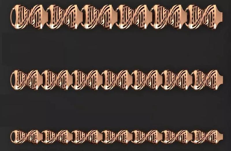 3 Size Gold Bracelet 3dm stl renders details