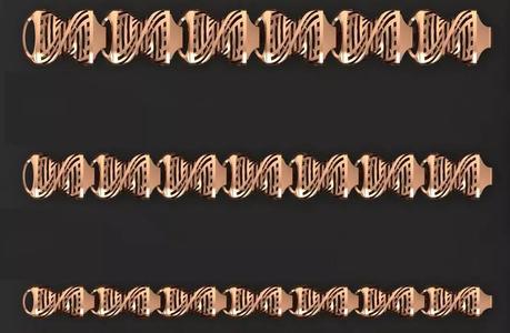 3 Size Gold Bracelet 3dm stl renders details