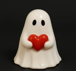 Cute Ghost with Heart - Kawaii Halloween 3D Printable Figurine