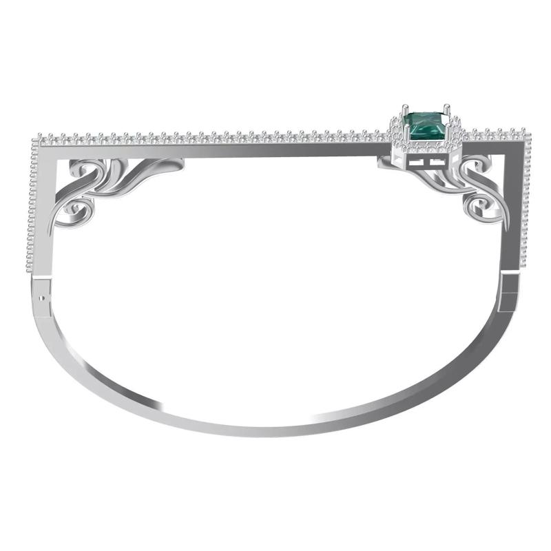 Beautiful Emerald Halo Diamond Bracelet