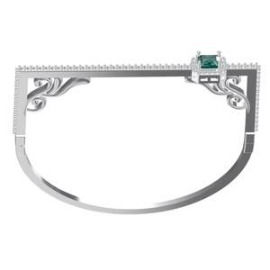 Beautiful Emerald Halo Diamond Bracelet