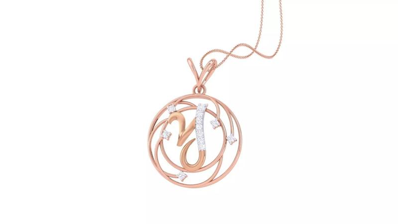 Alphabet - Y Diamond Pendant Necklace 3dm stl obj gltf glb 3mf