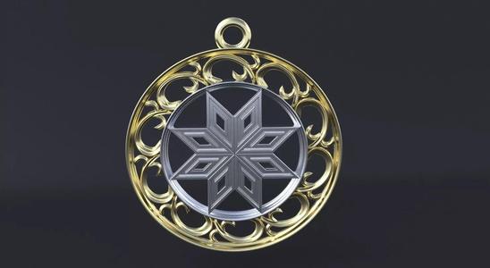 Amulet ancient slavic nordic sun symbol  3D print  or CNC model