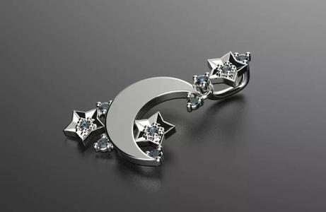 3D print model Pendant Moon with Stars