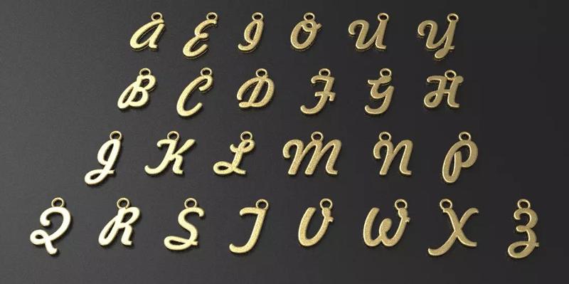 26 Alphabet letter Pendant 3dm model 3D Model Collection