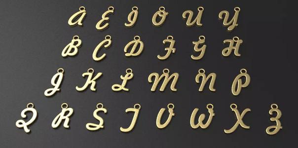 26 Alphabet letter Pendant 3dm model 3D Model Collection